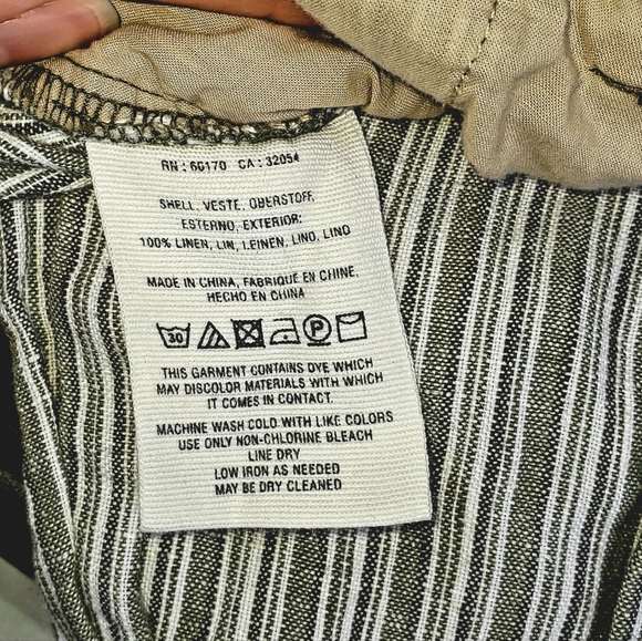 Light Green and Cream Linen Pants by Anthropologie  in Size 25 - Picture 9 of 9